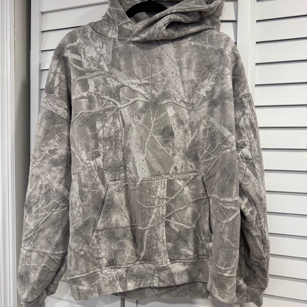 Like New Abercrombie & Fitch Gray Camouflage Hoodie